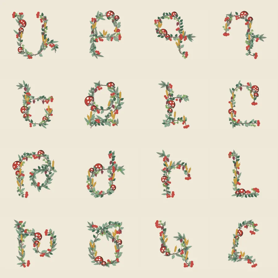 Botanical Armenian Alphabet — 38 Letters — preview 4