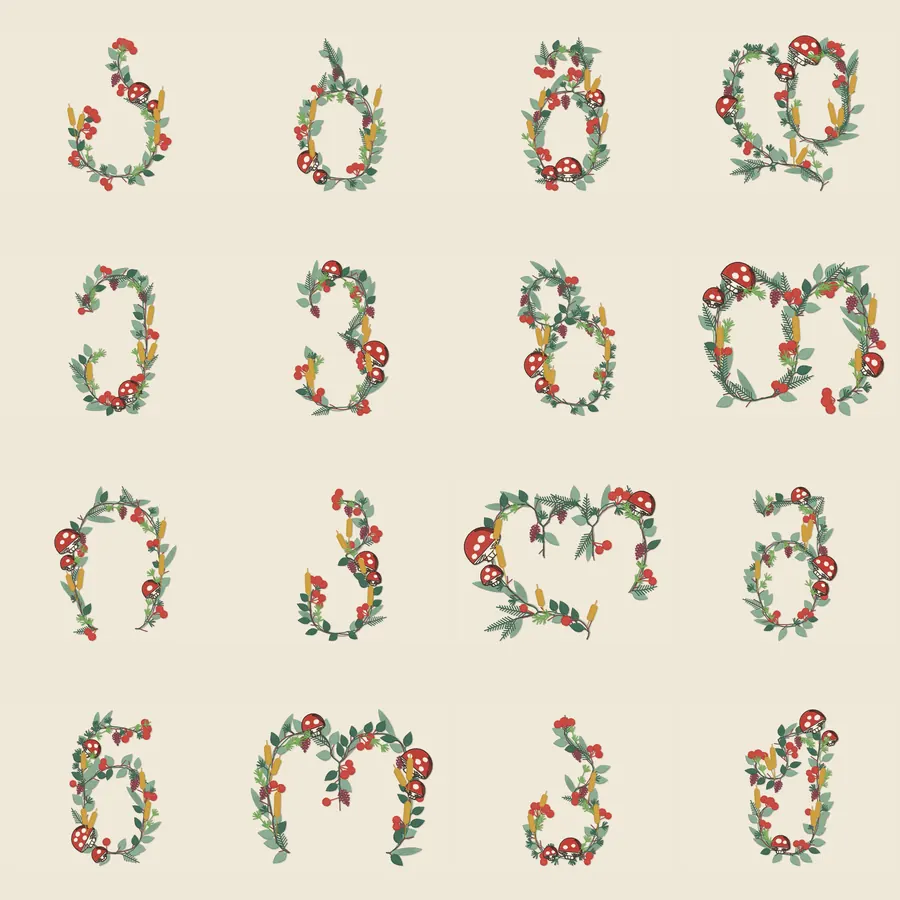 Botanical Georgian Alphabet — 33 Letters — preview 4