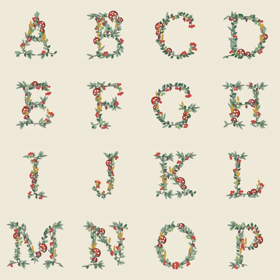 Botanical Monogram Alphabet — 86 Characters — preview 4